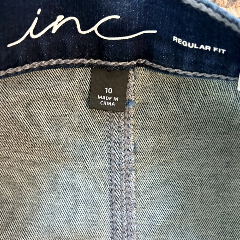 Inc Denim Button Front Midi Skirt Y2K Size 10 with Side Slits - Picture 3 of 5